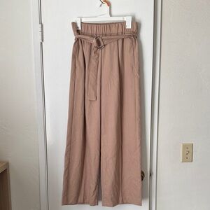 Ann Taylor Petite Belted Trousers in Tan